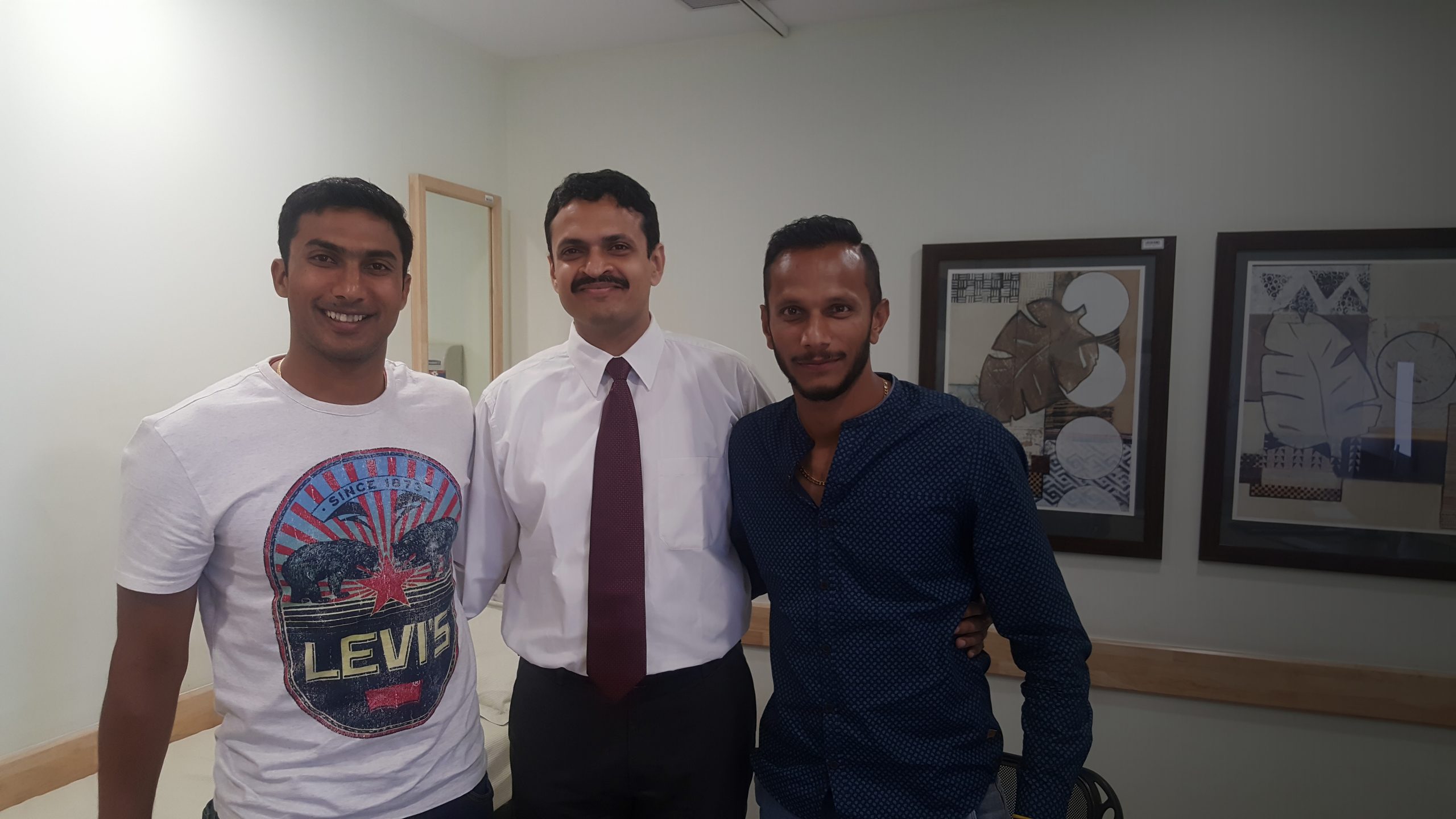 Dr Pradeep Kocheeppan with Mr.Sunil and Mr.Raghunath top Indian hockey players from Karnataka.